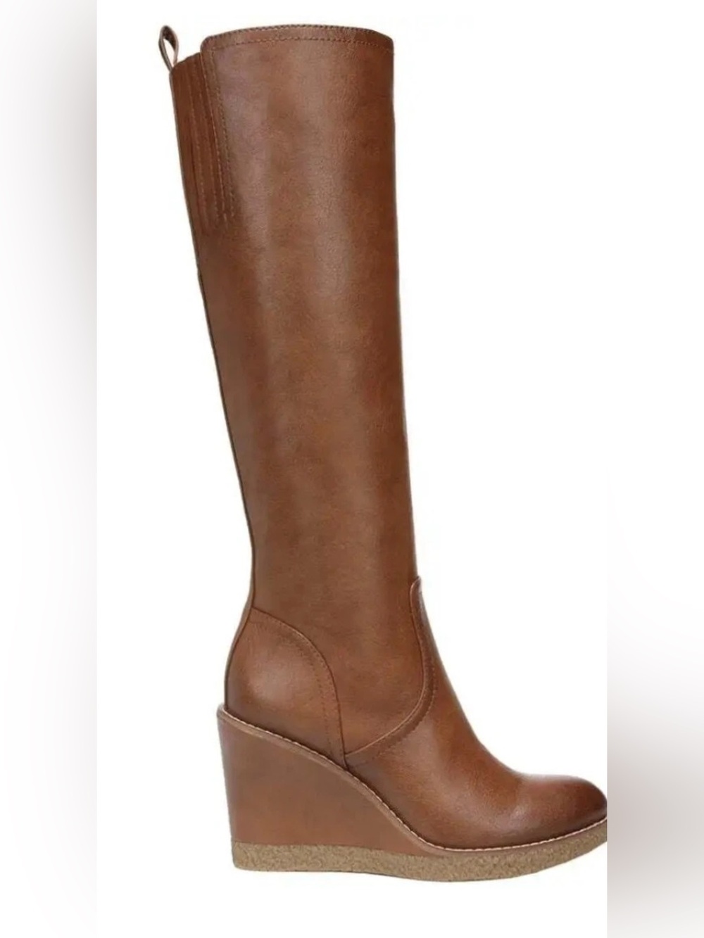 Zodiac Womens Iggy Wedge Boots Mid Calf 8.5 cognac